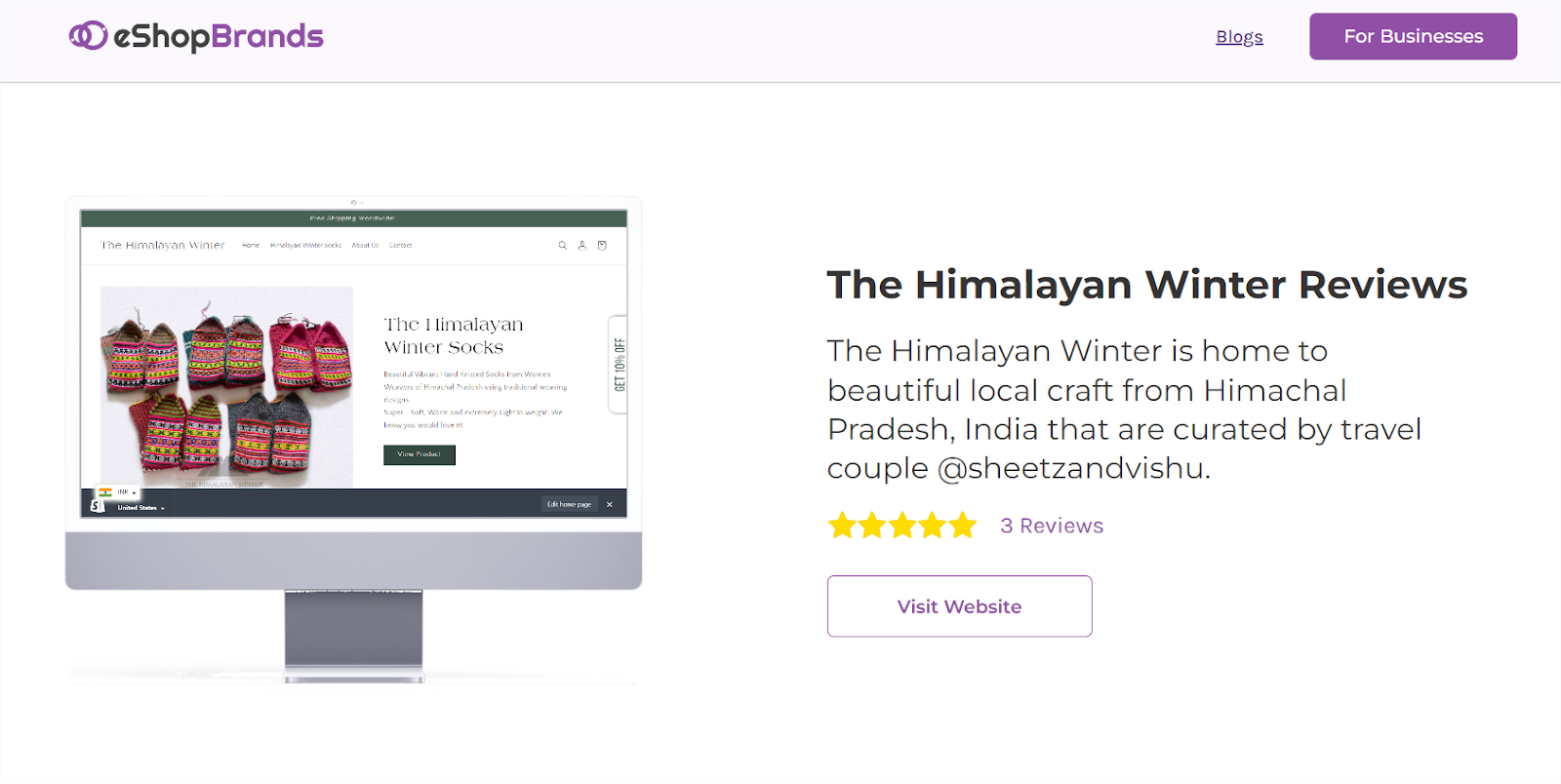 eShopBrands.io example pages