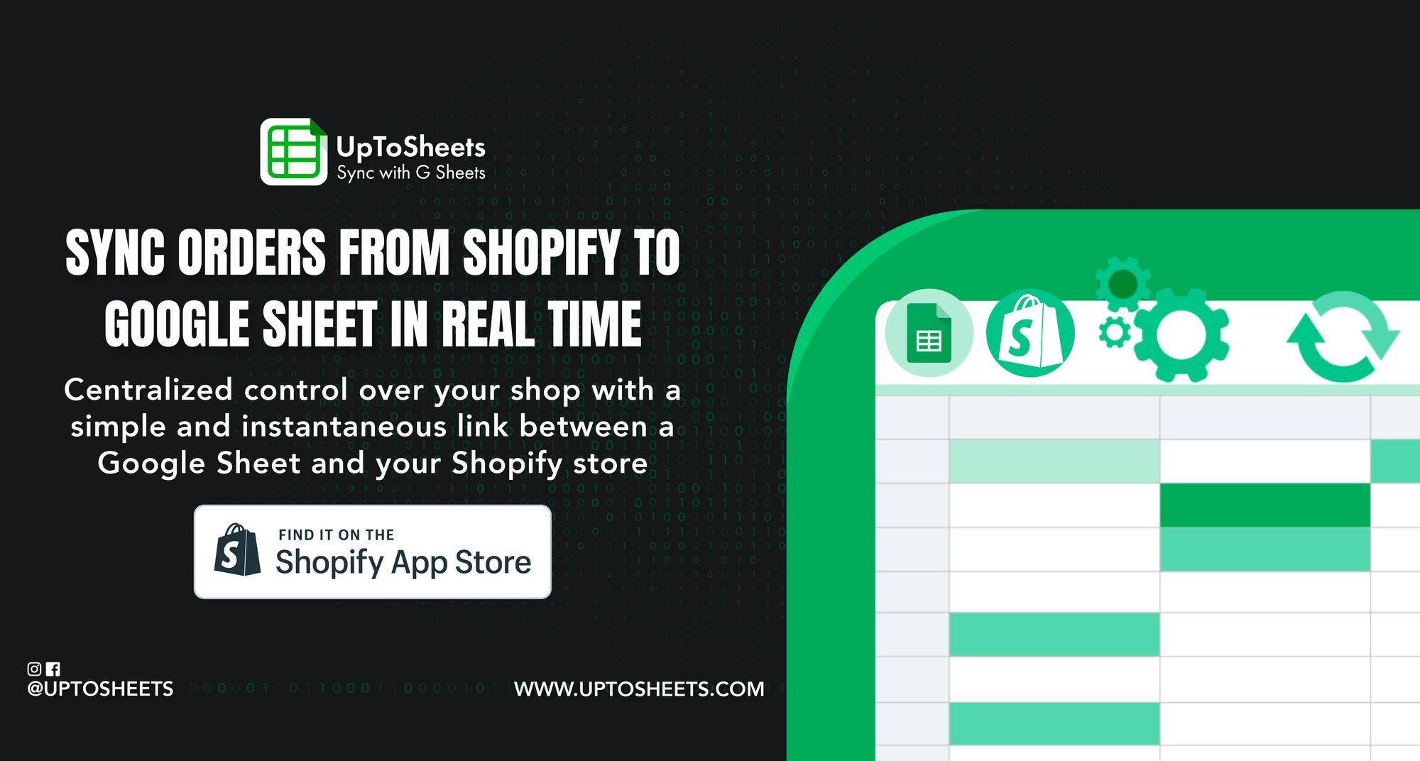 UpToSheets : combining the power of Shopify and Google Sheets